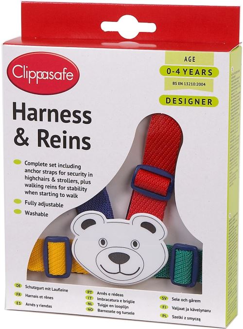 Clippasafe Harnais Lavable Multicolores Teddy