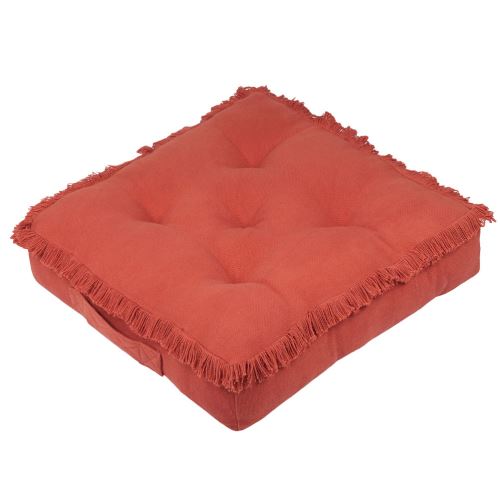 Coussin de sol Franges en coton Uni