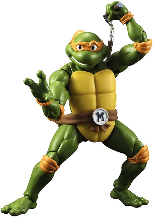 S.h.figuarts Teenage Mutant Ninja Turtles Michelangelo Painted Pvc & Abs Posable Figure - Approximately 150mm In Height