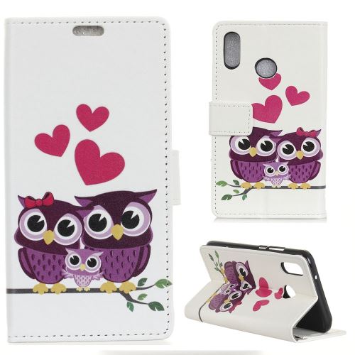 Etui en PU impression de motifs famille des chouettes pour votre Xiaomi Redmi Note 7