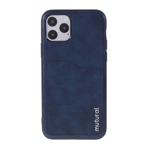 Coque en TPU + PU avec porte-carte bleu pour votre Apple iPhone 11 Pro Max 6.5 pouces