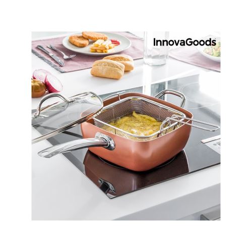 Ensemble de Poêle Multifonctions 5 en 1 Copper InnovaGoods (4 Pièces)