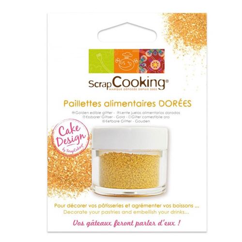 Paillettes alimentaires dorées - ScrapCooking