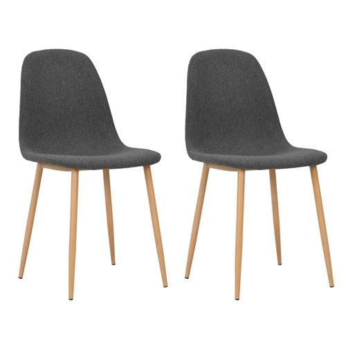 vidaXL Chaise de salle à manger 2 pcs Tissu 45x55x85 cm Gris foncé