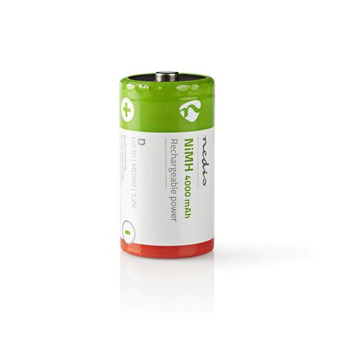 Nedis BANM40HR202B Pile Rechargeable Ni-MH D 1.2 V 4 000 mAh 2 pièces Blister