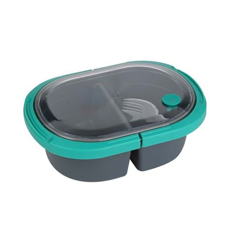 Take Away - Lunch box 2 compartiments fermeture à clip vert