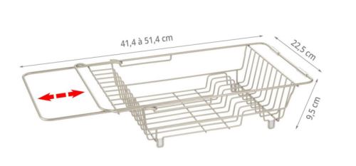Égouttoir en acier inoxydable extensible