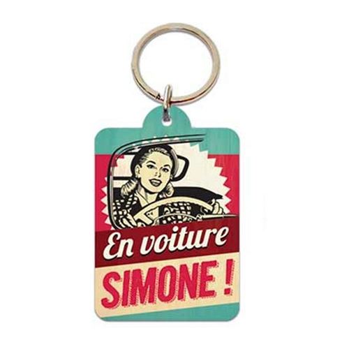 Porte Clés Humoristique Plaque – En Voiture Simone - Porte clef