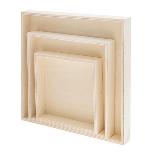 3 plateaux en bois carrés - Rico Design