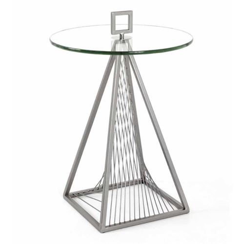 Paris Prix - Table D'appoint Design Ronde vnik 57cm Gris