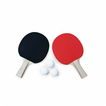 Lot de 2 Raquettes Ping-Pong 25cm Rouge & Noir au meilleur prix