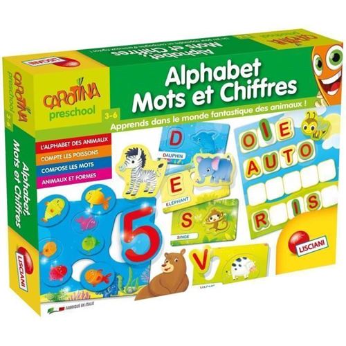 Lisciani maxi alphabet mots et chiffres carotina lisciani giochi