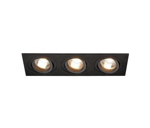 New tria 3 gu10 encastré, rect., noir mat, max. 3x 50w, clips ressorts