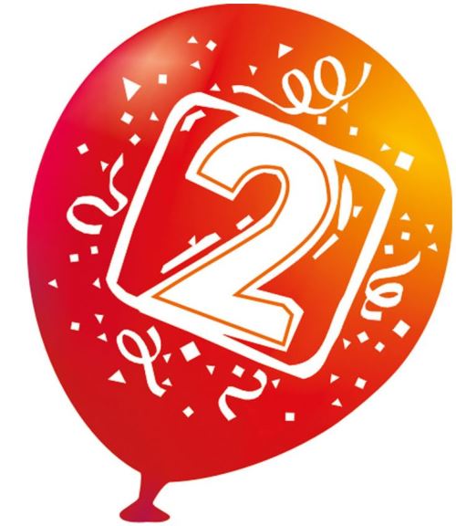 Amscan ballons deuxième anniversaire 22,8 cm latex 6 pièces