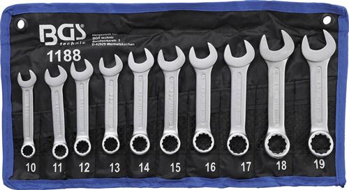 Bgs Chrome Technic Vanadium Jeu 10 Cles Mixtes Courtes De 10 A 19 Mm - Technic