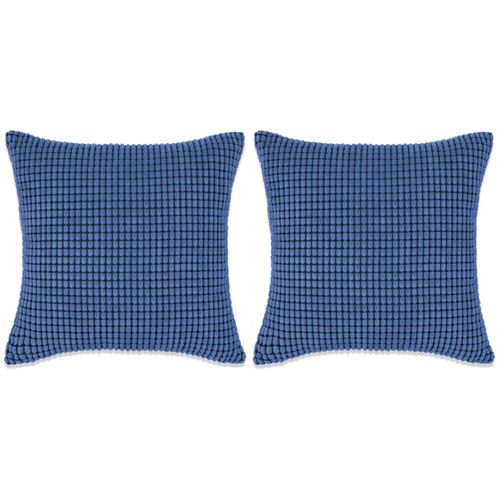 vidaXL Jeu de coussin 2 pcs Velours 45 x 45 cm Bleu