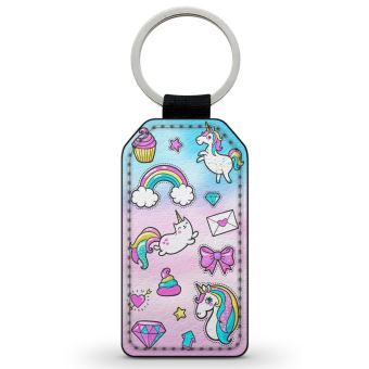 Porte-Monnaie & Clés Noir Motif Licorne Boudeuse – PU Mat, Dimensions 10.5x7cm, Personnalisable