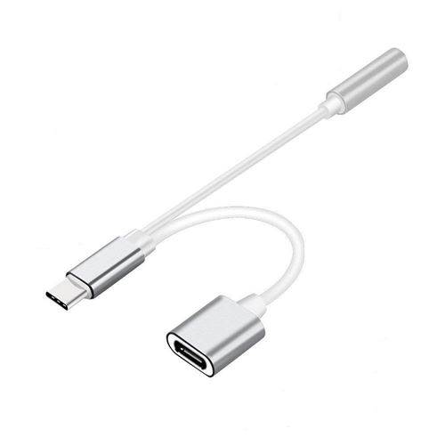 INECK® Casque câble adaptateur, fiche USB 3.1 type C vers Jack 3,5