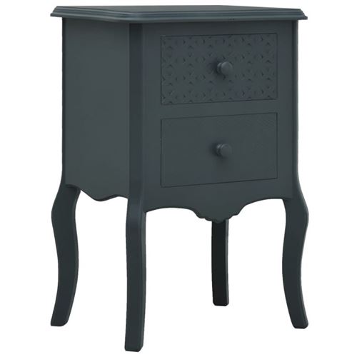 vidaXL Table de chevet Gris 43x32x65 cm MDF