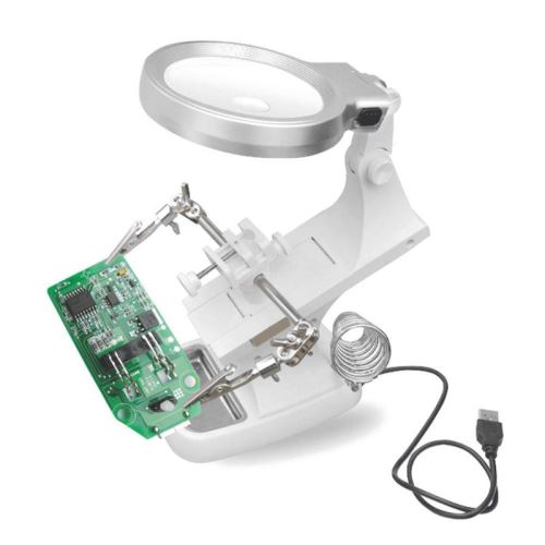 3X 4.5X Soudage LED Loupe Fer À Souder Loupe Alligator Clip De Fixation De Soudage À La Main Réparation