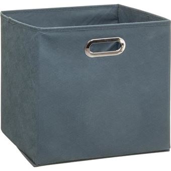 Boîte de rangement avec poignées en tissu bleu 31x31x31cm