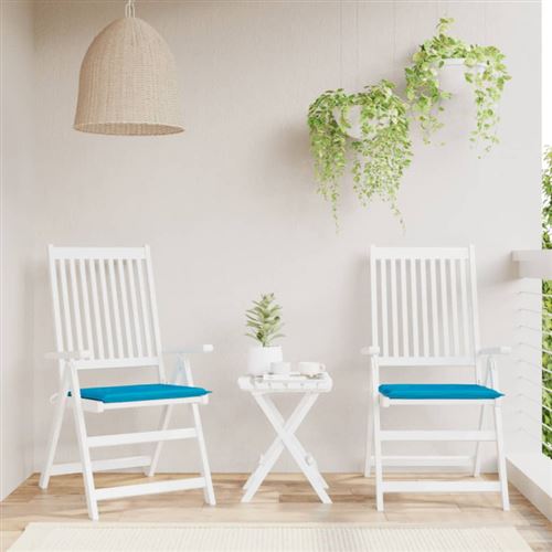 vidaXL - Coussin de chaise de jardin - Lot de 2 - 50x50x3 cm - Bleu - Image 2