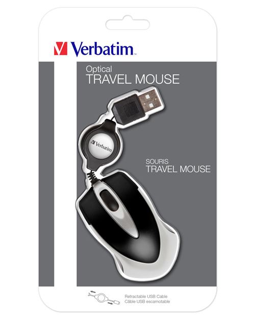 Verbatim Go Mini Optical Travel Mouse - souris - USB - noir