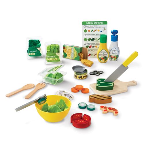 Set nourriture Melissa Doug Slice et salade Toss Play en bois et en feutre Autres jeux d eveil Achat prix fnac