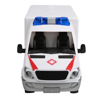 Ranley Camion Jouet Ambulance, avec véhicule d'escorte Lumineux et sonore,  Jouer au Jouet d'ambulance avec civière, Voiture Jouet de véhicule