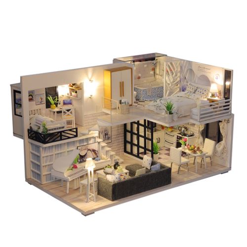 Maison Miniature Bricolage 3D En Bois Meubles Led Maison Puzzle Décorez Cadeaux Creative BT050