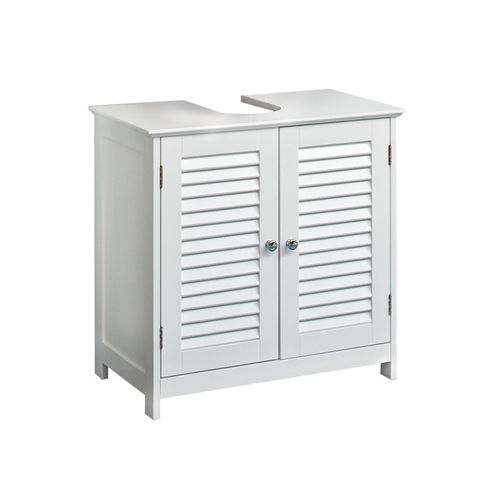 Meuble sous-vasque 2 portes avec persiennes en bois L60cm JASDAN
