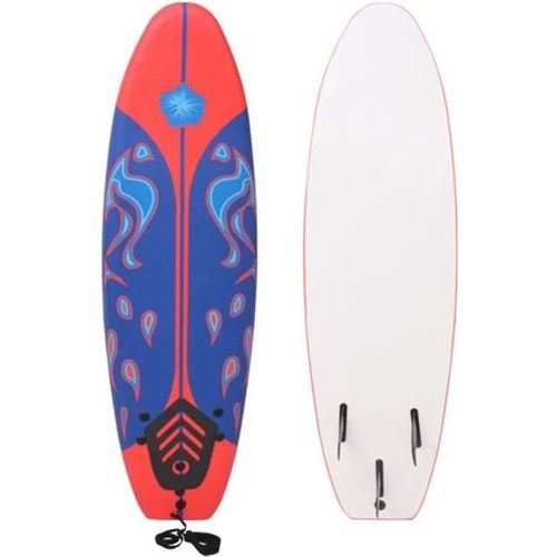 Planche de surf - VIDAXL - Bleu et Rouge - Pour d&eacute;butants - 170 cm