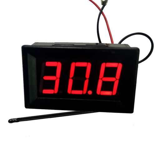 Thermomètre XH-B302 12V -50 ~ 110 ℃ Avec sonde-noir