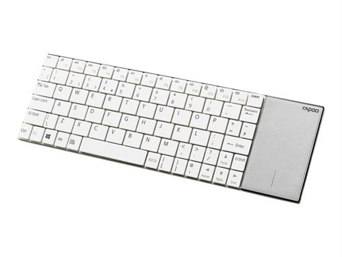 Rapoo E2710 - Toetsenbord - met touchpad - draadloos - 2.4 GHz - wit