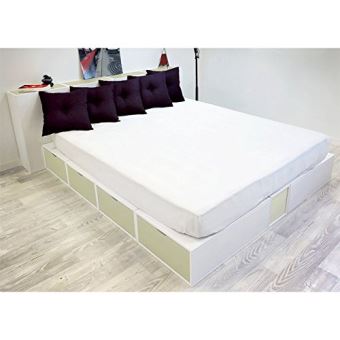 Abc Meubles Lit Cube Deux Places Blanc Avec Tiroirs Couleur Litcublb Moka 160x200 Achat Prix Fnac