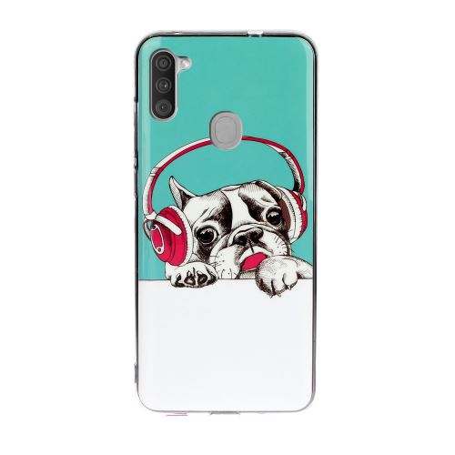 Coque en TPU noctilucent imd souple chien pour votre Samsung Galaxy A11
