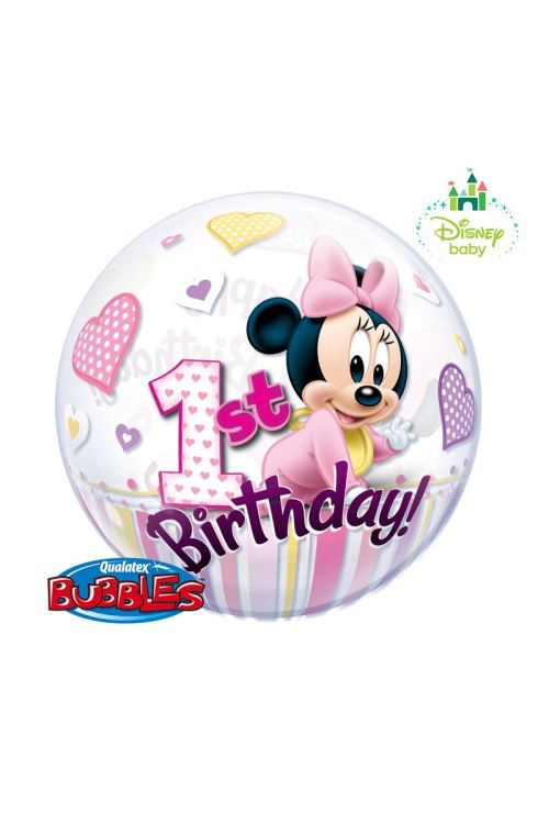 ballon bulle 55 cm minnie 1st