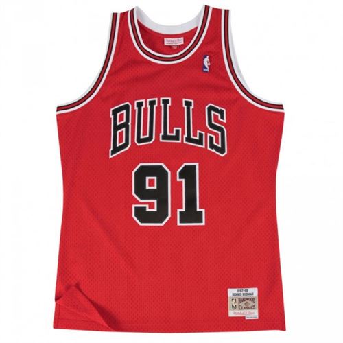 Maillot NBA swingman Denis Rodman Chicago Bulls Hardwood Classics Mitchell & ness Rouge taille XL