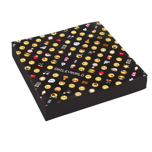 20 serviettes smiley emoticones 33 cm