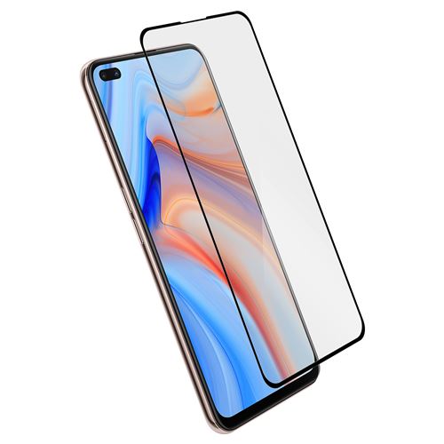 Avizar Film pour Oppo Reno 4 Verre Trempé 9H Anti-traces Transparent Contour Noir