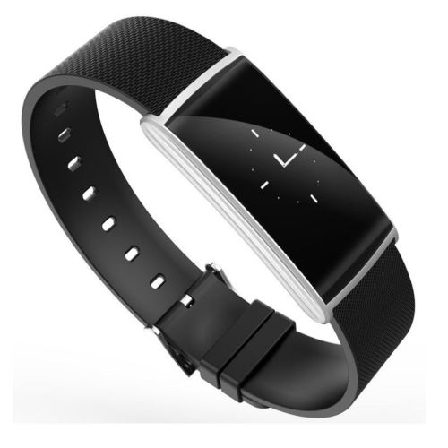 Bracelet de montre intelligente de bracelet de fréquence cardiaque imperméable Bracelet IP67 de N108 OLED Noir Argent