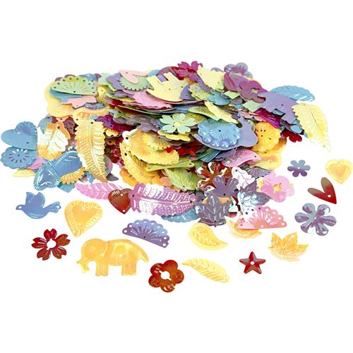 Creotime mélange de paillettes carnavalesques de couleur vive 15-45 mm 30 grammes