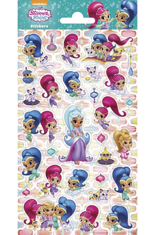 Haza Original feuille d'autocollants paillettes Shimmer & Shine 30 pièces multicolores