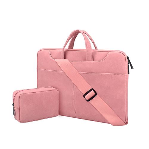Sacoche d'ordinateur avec sac pour votre adaptateur secteur pour votre PC portable 14.1 Pouce - Rose (385x265x25mm)