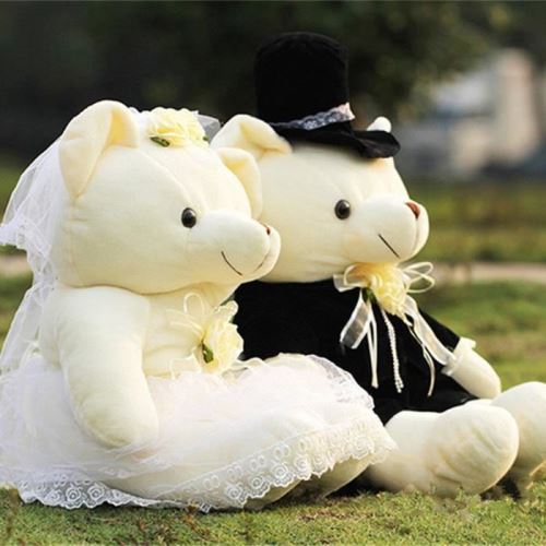 Peluche 1 paire de jouets mariage ours en jouets 80 cm