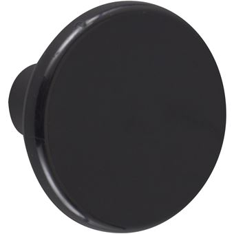 Lot de 6 boutons de meuble Rond noir plastique H.27 x l.33 x P.33 mm - 1