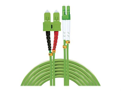 Lindy - Câble réseau - LC multi-mode (M) pour SC multi-mode (M) - 2 m - fibre optique - 50 / 125 microns - OM5 - sans halogène, rond - vert fluo