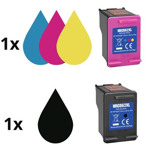 Cartouche D'encre 62XL Compatible HP 62 Noir - Pour OfficeJet 200/250, Envy 5540/5640, 630 Pages, Pack 1 Noir - 13