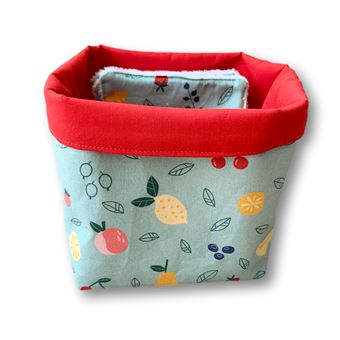 Panière + 5 lingettes lavables bébé enfant coton oeko-tex forêt enchantée