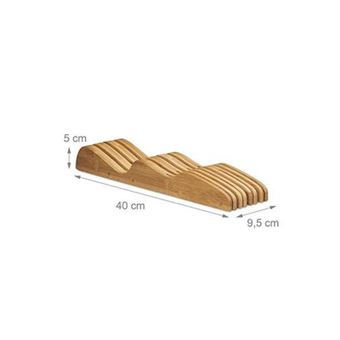 Relaxdays porte-couteaux bambou support pour couteaux de cuisine 7 bloc  couteaux range-couteaux hxlxp: 5 x 9,5 x 40 cm, nature - Couteau - Achat &  prix